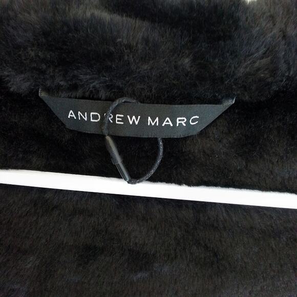 Andrew Marc Reversible Black Hooded Puffer Faux Fur Jacket Women’s Large - Picture 3 of 7